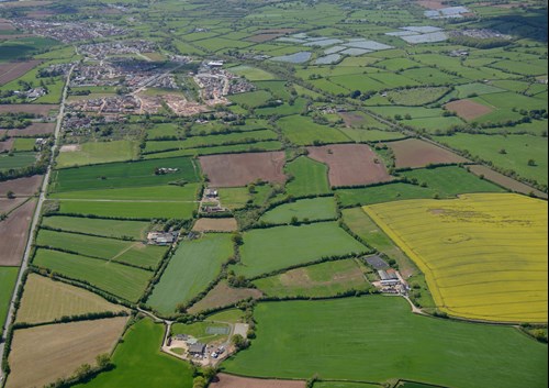 Aerial view of East Devon Countryside