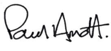 Councillor Paul Arnott's signature